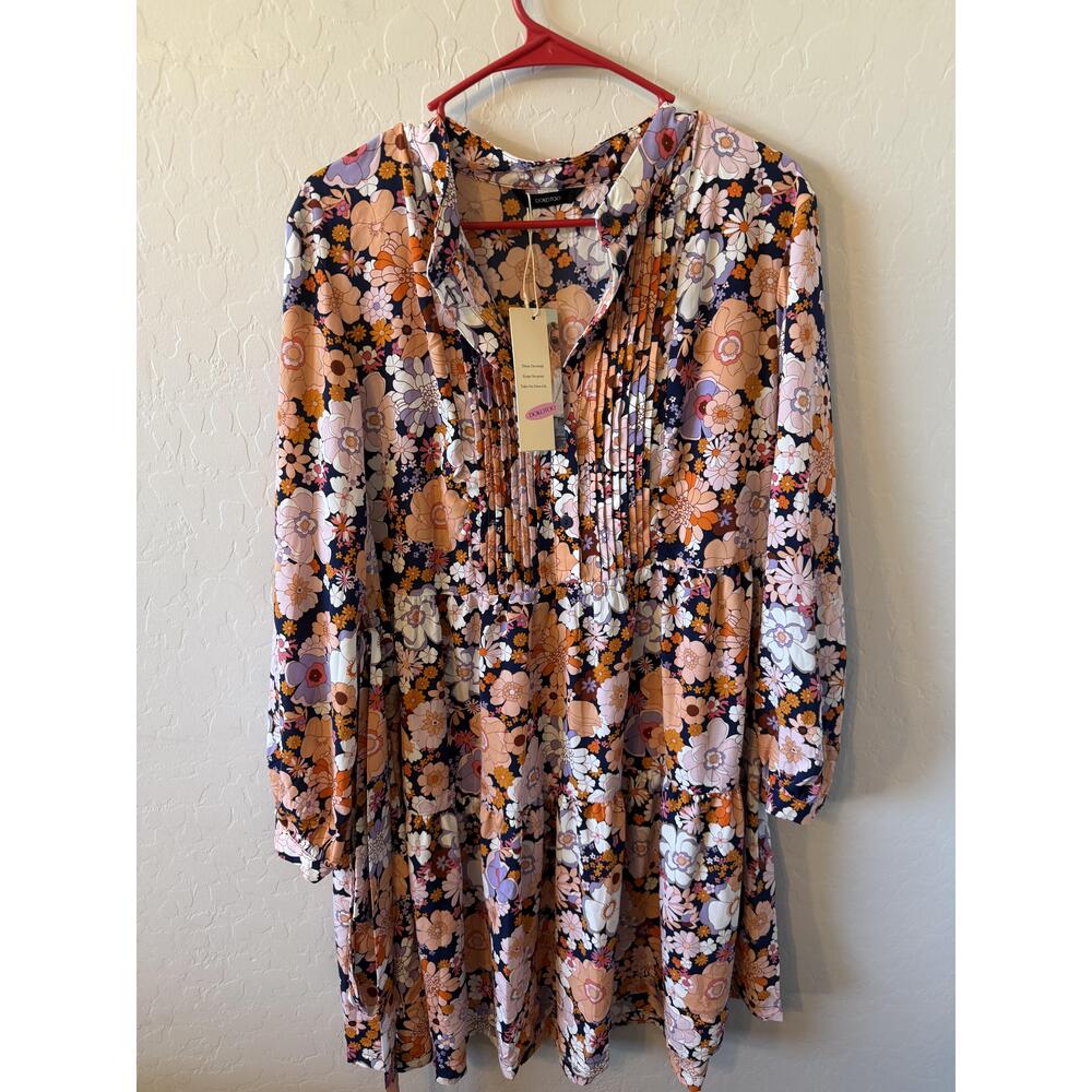 NWT Dokotoo Dress Womens Large Multicolor Bohemian Floral Chic Modern